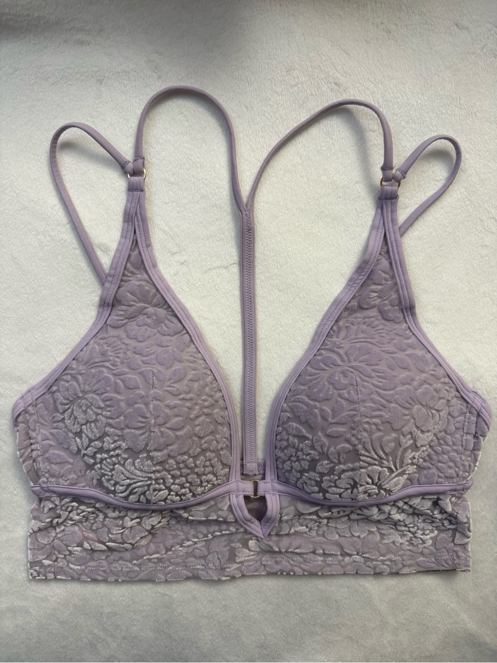 Victoria's Secret Lavender Floral Velvety Triangle Bralette